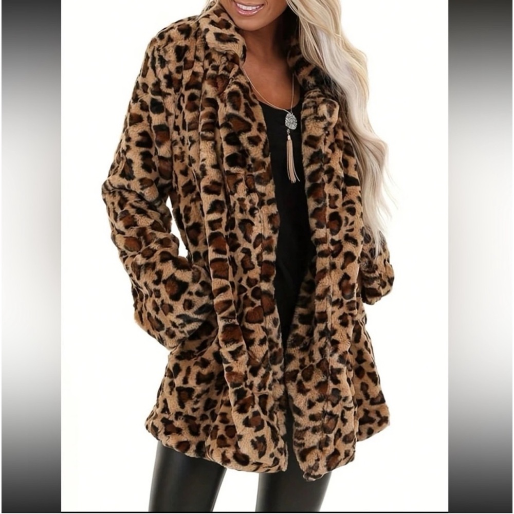 78 Fabulous Faux Fur Lined Leopard Print Jacket - Picture 2 of 5